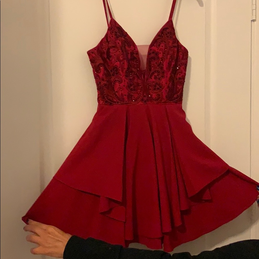 Dark red dress
